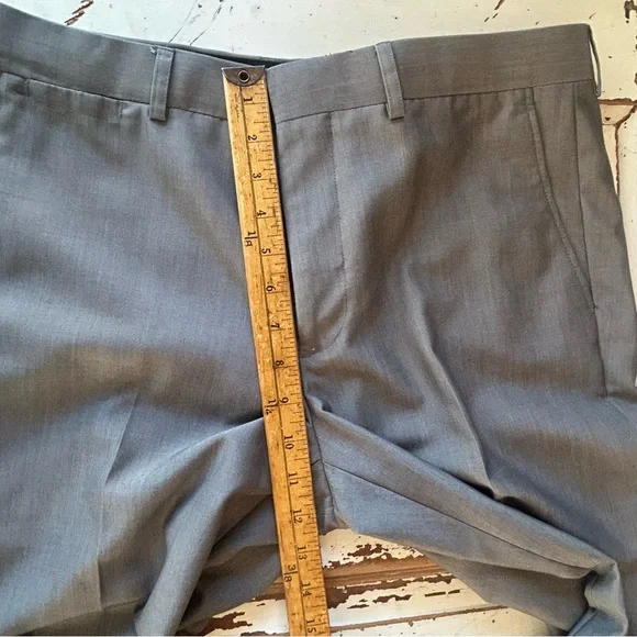New JF J. Ferrar 2PC Suit Men 42L 33 X 32 Slim Fit Jacket Pants Gray